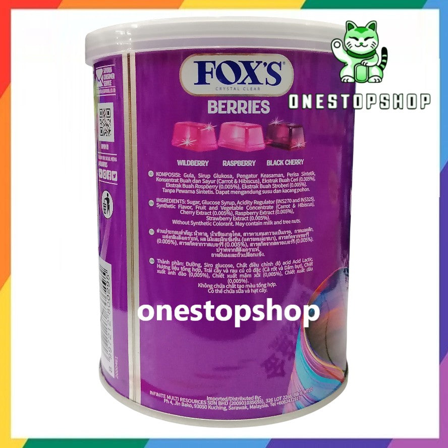 Fox's Crystal Clear Berries Candy 170g 水晶透明糖果 杂莓味