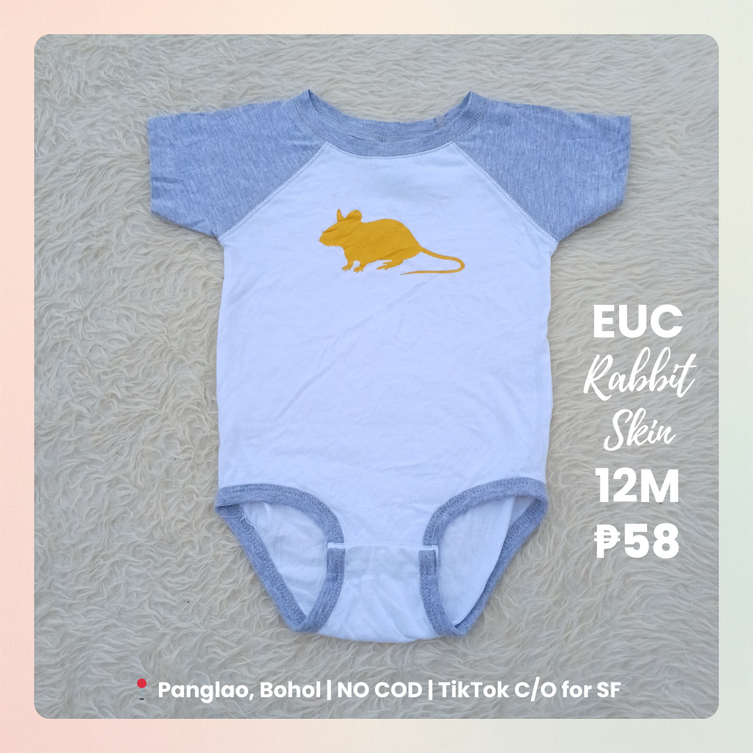 Onesie - 12M - EUC - White/Gray Mouse