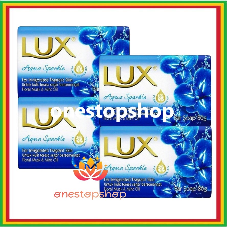 LUX Aqua Sparkle Floral Musk & Mint Oil Bar Soap 4 x70g