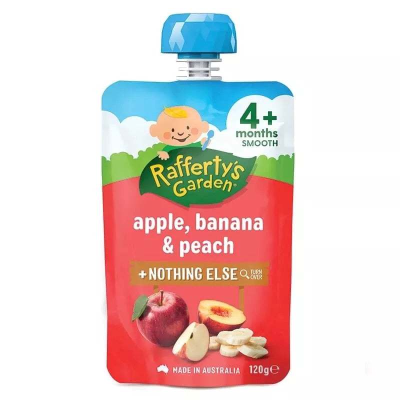 Rafferty’s Garden Baby Food Puree 120g – 4+ Months Smooth (All Flavours)
