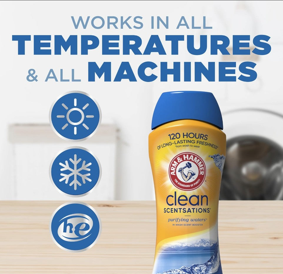 Arm & Hammer Clean Scentsations In-wash Laundry Scent Boosters (Purifying Waters, 1.07Kg)