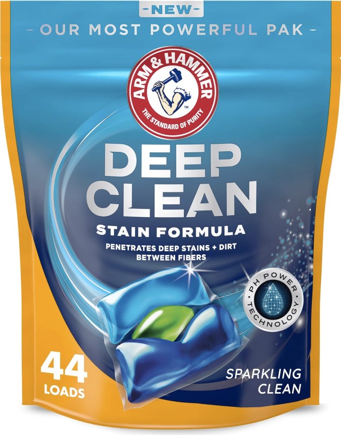 Arm & Hammer Deep Clean Laundry Detergent (Sparkling Clean, 44 Paks)