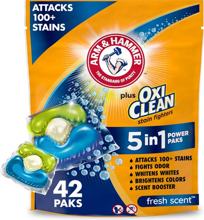 Arm & Hammer 5-in-1 Laundry Detergent (Fresh Scent, 42 Paks)