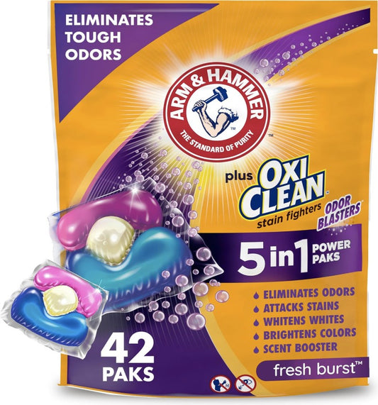 Arm & Hammer 5-in-1 Laundry Detergent (Fresh Burst, 42 Paks)