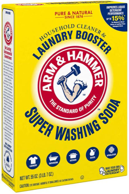 Arm & Hammer Super Washing Soda Detergent Booster (1 Box, 55 Oz)