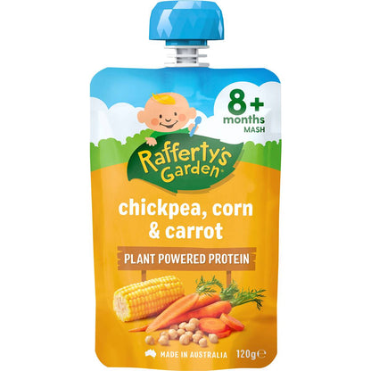 Rafferty’s Garden Baby Food Pouch 120g – 8+ Months Mash & Puree (All Flavors)