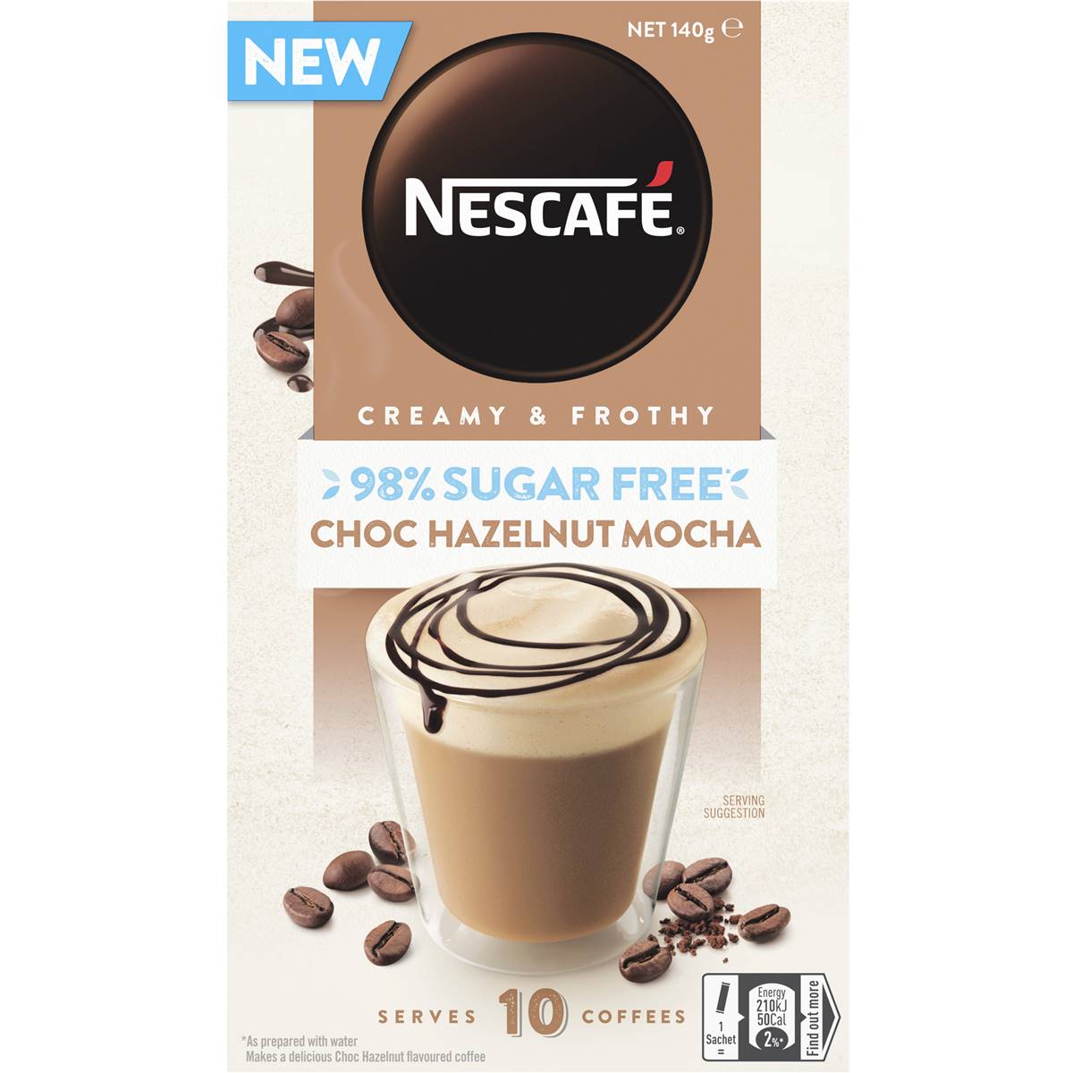 Nescafe Sugar Free Instant Coffee Sachets – 10 Pack (All Flavors)