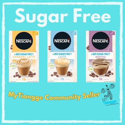 Nescafe Sugar Free Instant Coffee Sachets – 10 Pack (All Flavors)