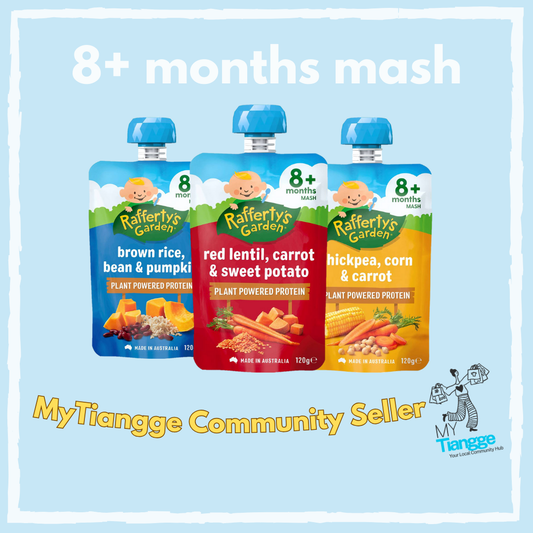 Rafferty’s Garden Baby Food Pouch 120g – 8+ Months Mash & Puree (All Flavors)