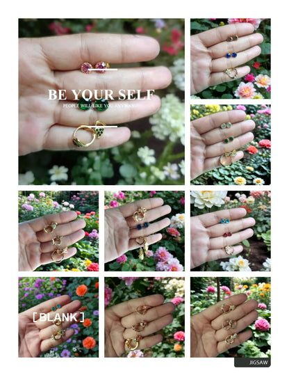 Sari gold plated Stud earrings