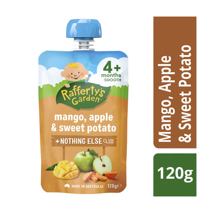 Rafferty’s Garden Baby Food Puree 120g – 4+ Months Smooth (All Flavours)