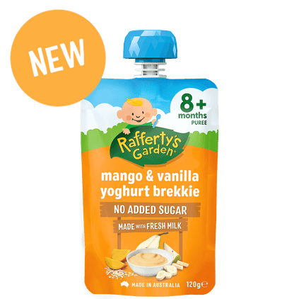 Rafferty’s Garden Baby Food Pouch 120g – 8+ Months Mash & Puree (All Flavors)