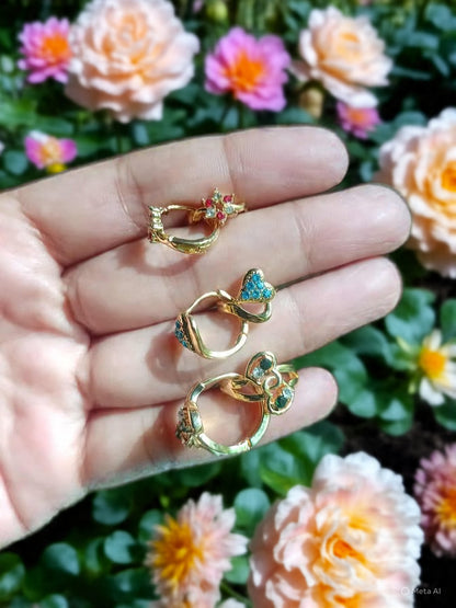 Sari gold plated Stud earrings