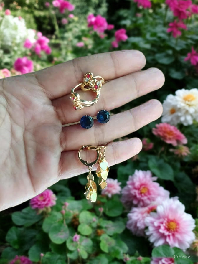 Sari gold plated Stud earrings