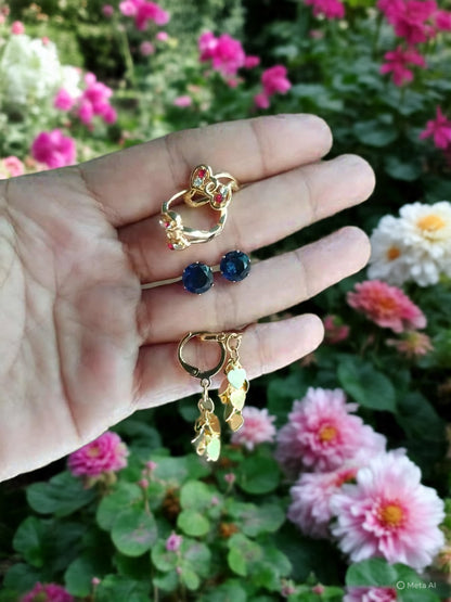 Sari gold plated Stud earrings