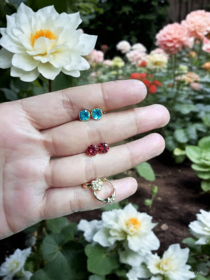 Sari gold plated Stud earrings