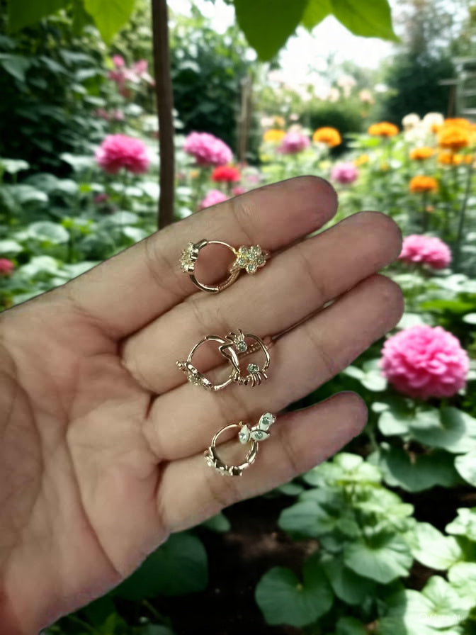 Sari gold plated Stud earrings