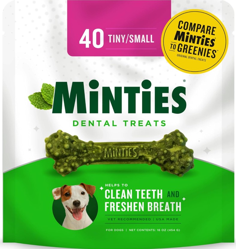 Minties Tiny Dental Dog Treats (1 Pack, 40 Pieces)
