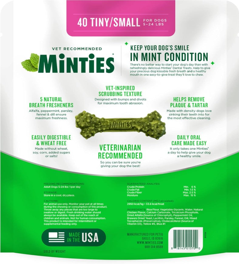 Minties Tiny Dental Dog Treats (1 Pack, 120 Pieces)