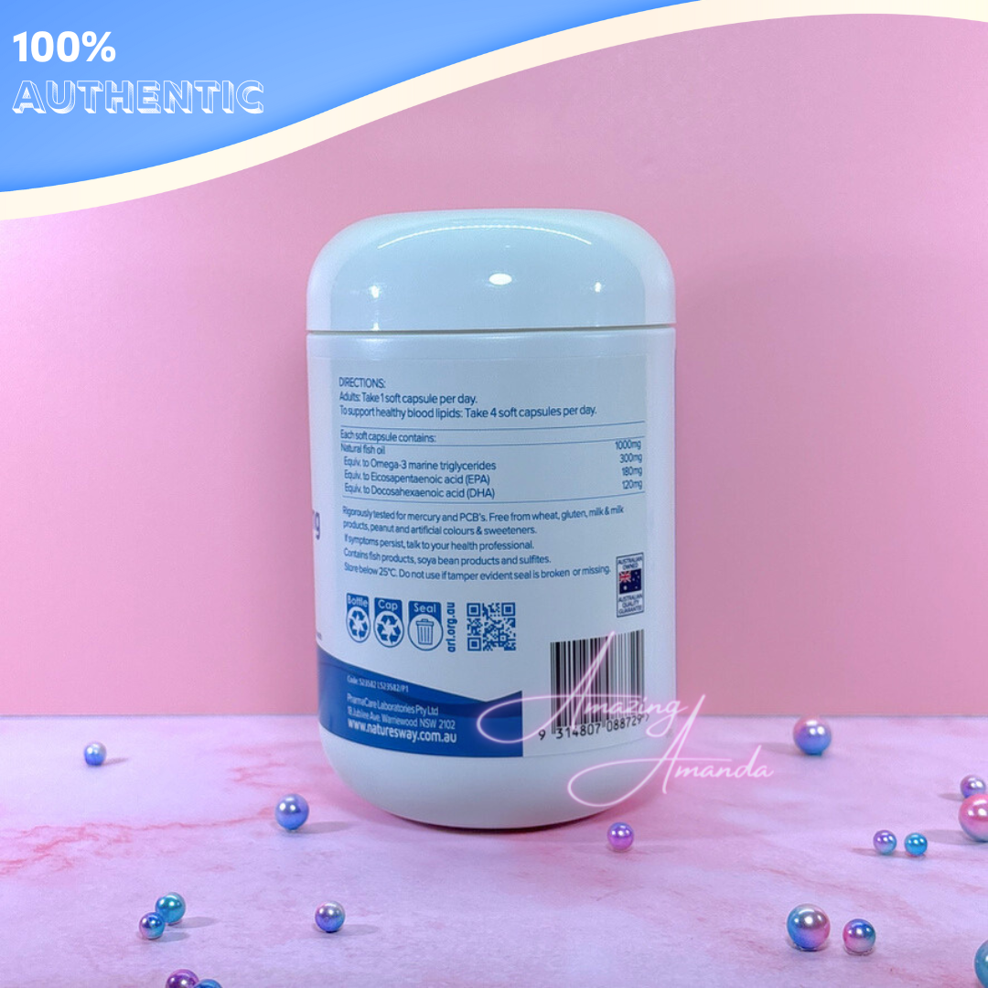 Nature's Way Wild Caught Odourless Fish Oil 1000mg 150 Capsules