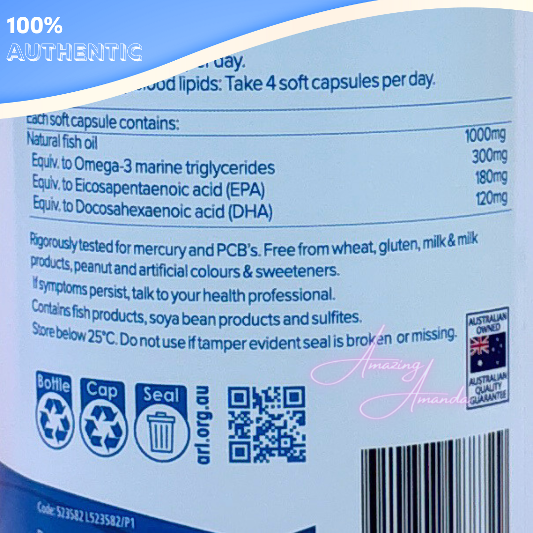 Nature's Way Wild Caught Odourless Fish Oil 1000mg 150 Capsules