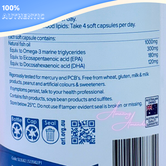 Nature's Way Wild Caught Odourless Fish Oil 1000mg 150 Capsules