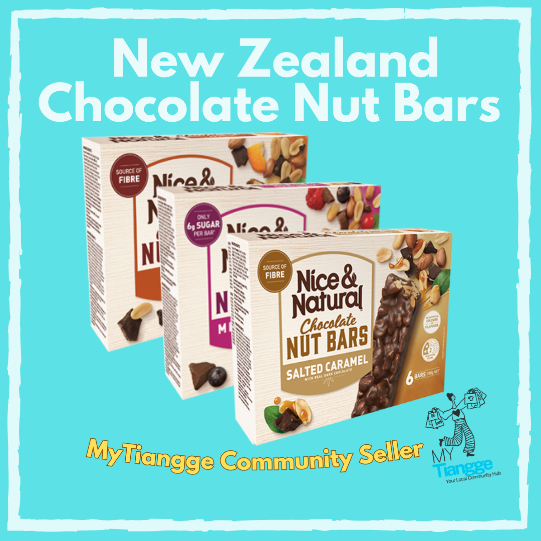 Nice & Natural Nut Bars 6-Pack – Assorted Flavours | Healthy Snack Bars | Imported from Australia