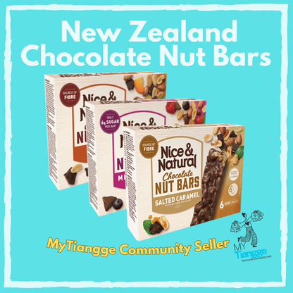 Nice & Natural Nut Bars 6-Pack – Assorted Flavours | Healthy Snack Bars | Imported from Australia