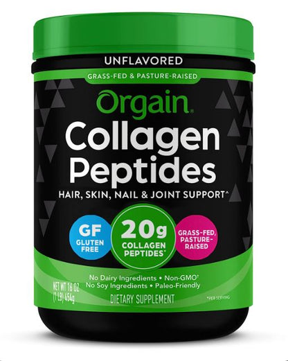 Orgain Collagen Peptides Powder (Unflavored, 454g)