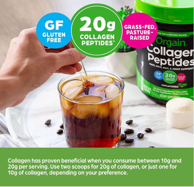 Orgain Collagen Peptides Powder (Unflavored, 454g)