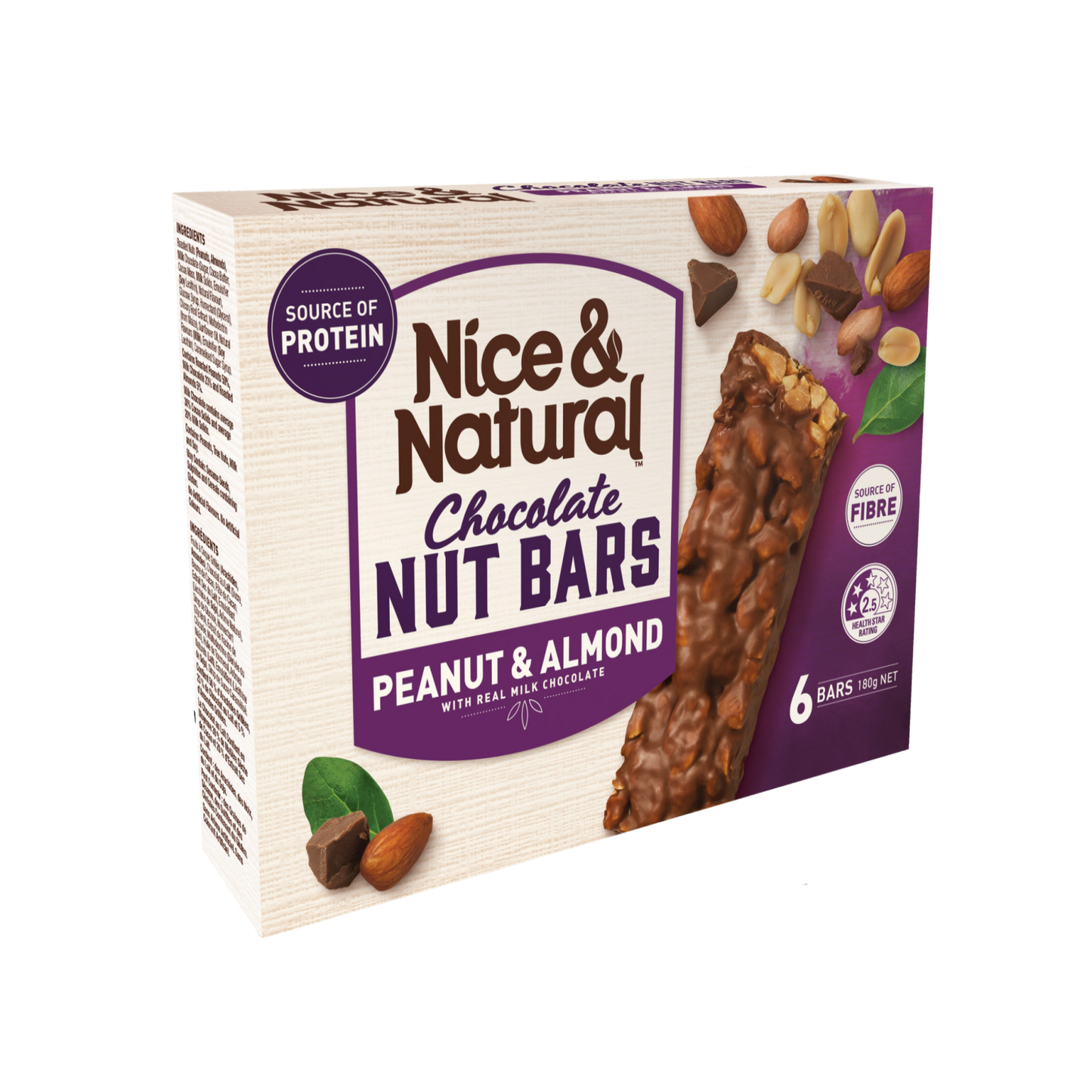 Nice & Natural Nut Bars 6-Pack – Assorted Flavours | Healthy Snack Bars | Imported from Australia