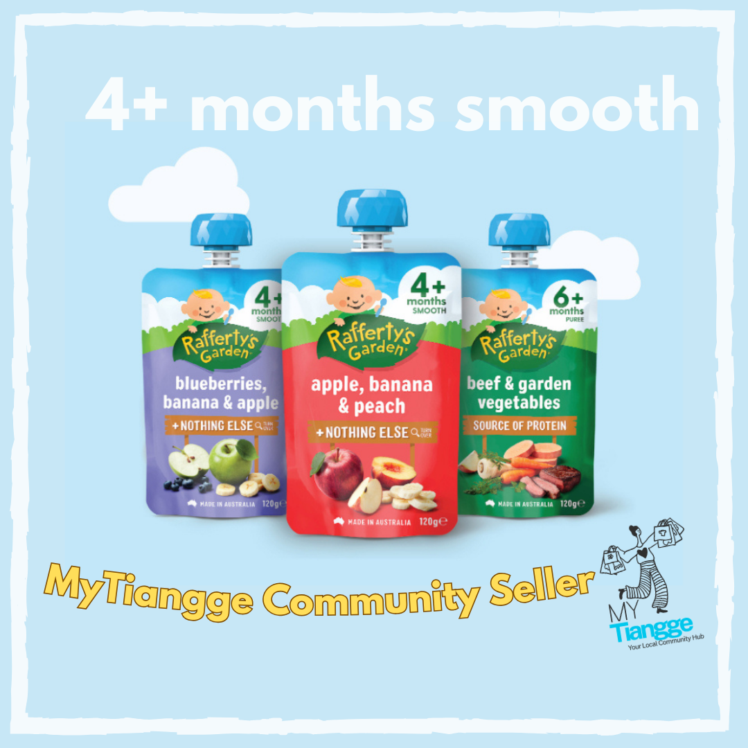 Rafferty’s Garden Baby Food Puree 120g – 4+ Months Smooth (All Flavours)