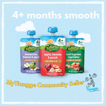 Rafferty’s Garden Baby Food Puree 120g – 4+ Months Smooth (All Flavours)