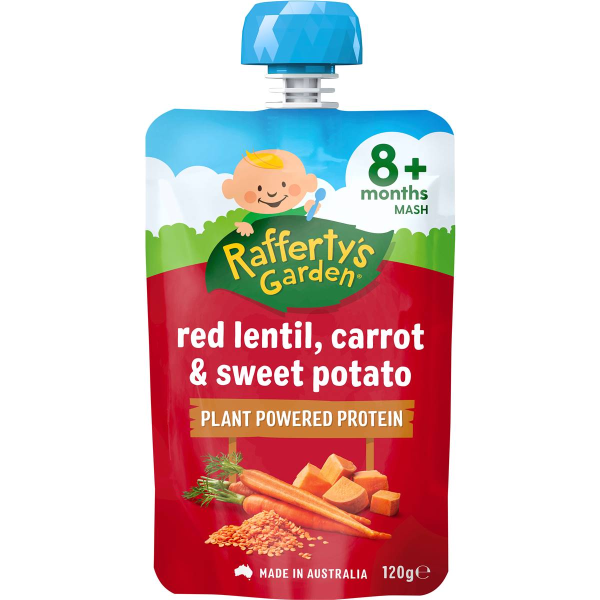 Rafferty’s Garden Baby Food Pouch 120g – 8+ Months Mash & Puree (All Flavors)
