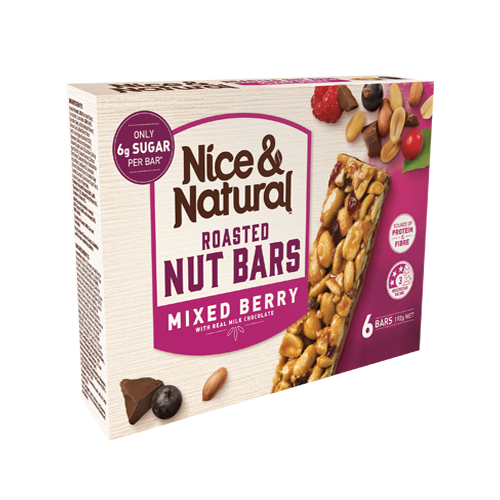 Nice & Natural Nut Bars 6-Pack – Assorted Flavours | Healthy Snack Bars | Imported from Australia