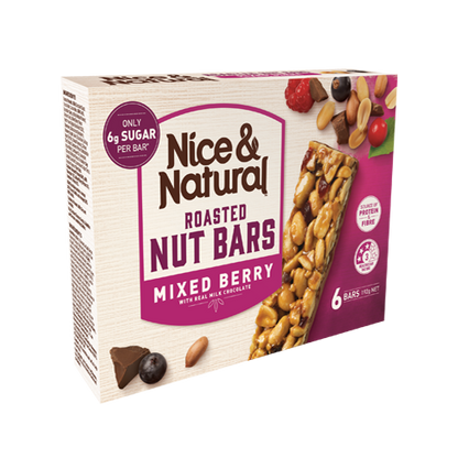 Nice & Natural Nut Bars 6-Pack – Assorted Flavours | Healthy Snack Bars | Imported from Australia