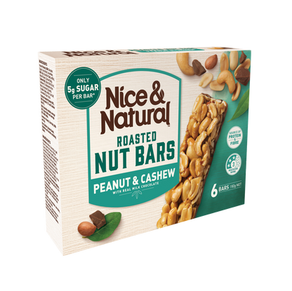 Nice & Natural Nut Bars 6-Pack – Assorted Flavours | Healthy Snack Bars | Imported from Australia