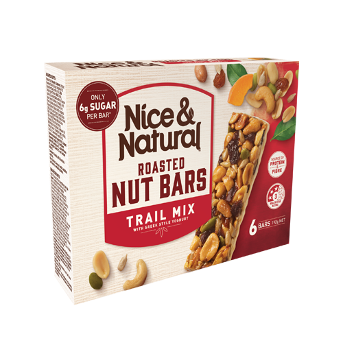 Nice & Natural Nut Bars 6-Pack – Assorted Flavours | Healthy Snack Bars | Imported from Australia