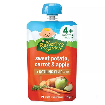 Rafferty’s Garden Baby Food Puree 120g – 4+ Months Smooth (All Flavours)