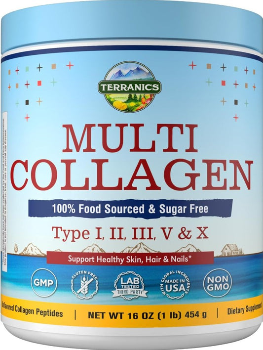 Terranics Multi-Collagen Peptides (454g, Unflavored)