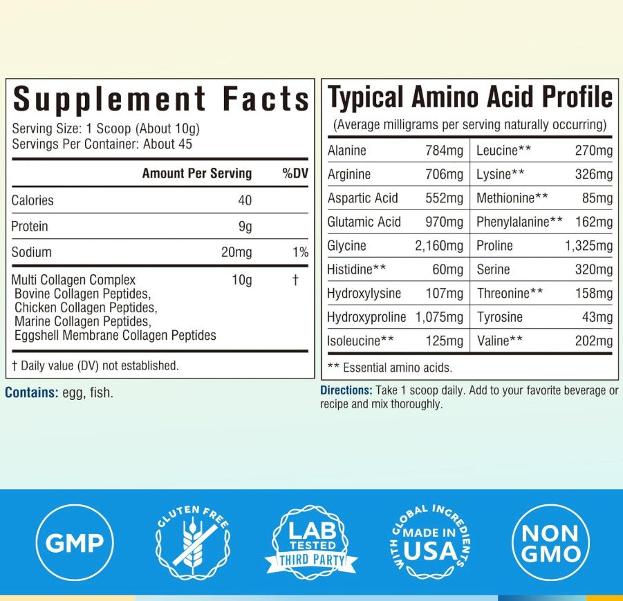 Terranics Multi-Collagen Peptides (454g, Unflavored)