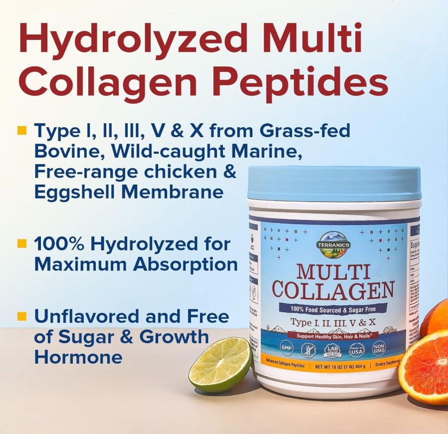Terranics Multi-Collagen Peptides (454g, Unflavored)