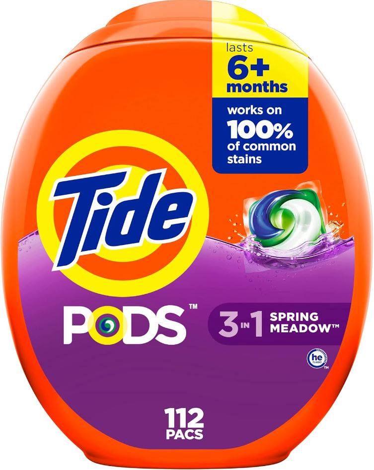 TIDE PODS 3-IN-1 LAUNDRY DETERGENT (SPRING MEADOW, 112 PODS)