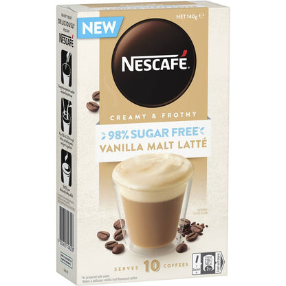 Nescafe Sugar Free Instant Coffee Sachets – 10 Pack (All Flavors)
